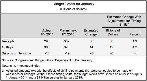 Budget Totals for January